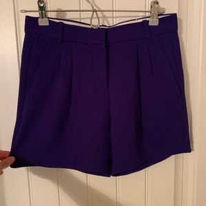 J Crew purple pleated trouser shorts NWT